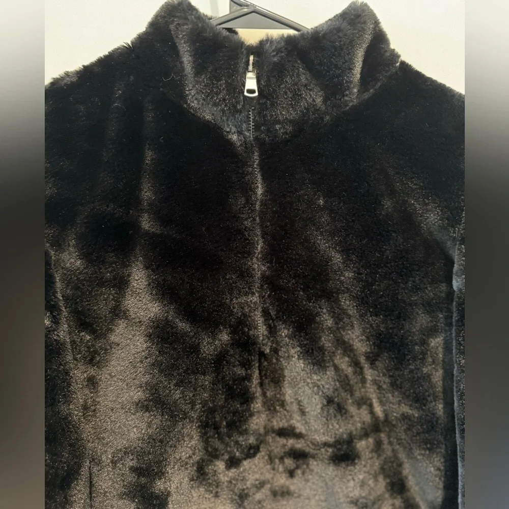 A New Day faux fur quarter zip, black Medium M soft y2k I